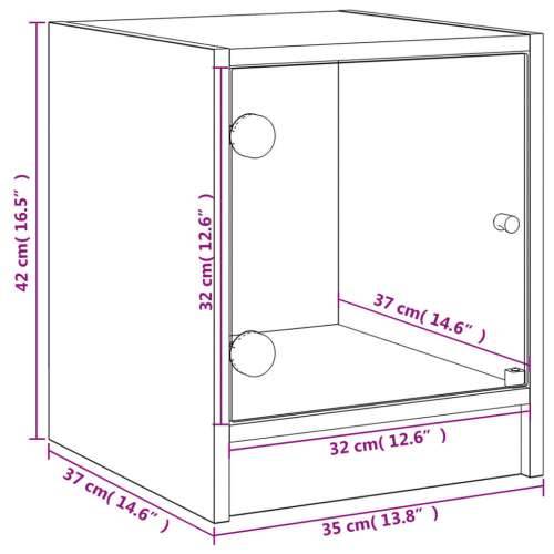 Noćni ormarići sa staklenim vratima 2 kom bijeli 35x37x42 cm - Bijela 2 Cijena