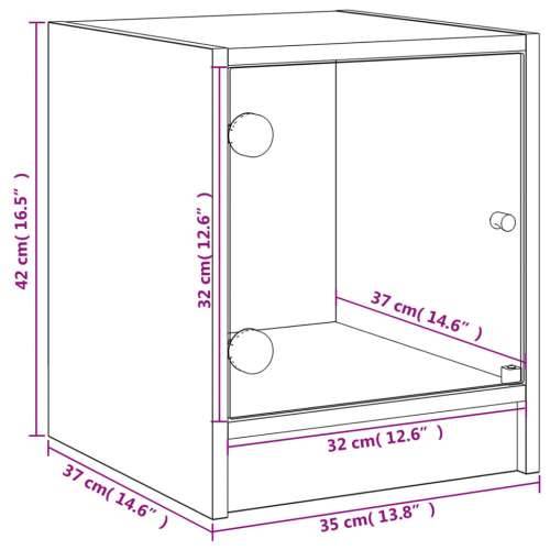 Noćni ormarići sa staklenim vratima 2 kom crni 35 x 37 x 42 cm Crna 2 Cijena