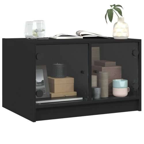 Stolić za kavu sa staklenim vratima crni 68x50x42 cm - Crna 1 Cijena