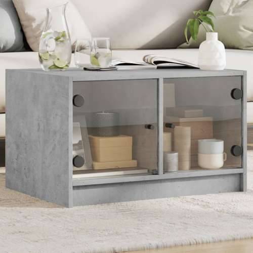 Stolić za kavu sa staklenim vratima boja betona 68x50x42 cm - Beton siva 1 Cijena