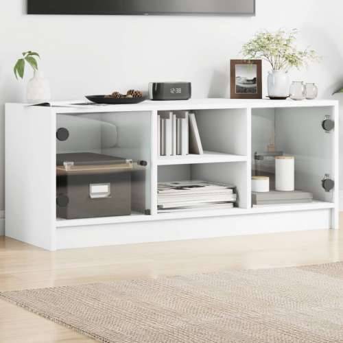 TV ormarić sa staklenim vratima bijeli 102x37x42 cm - Bijela 1 Cijena