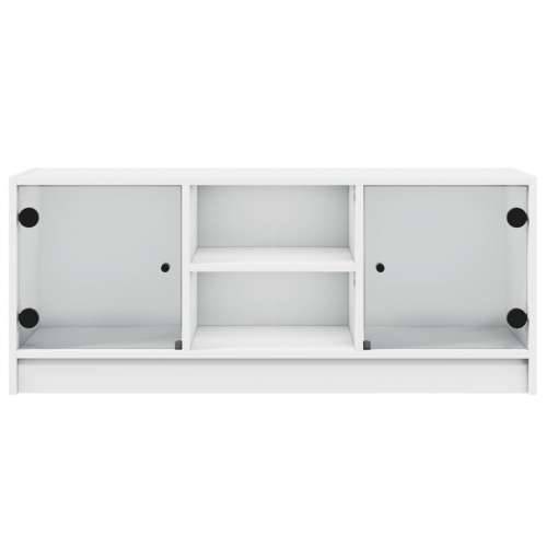 TV ormarić sa staklenim vratima bijeli 102x37x42 cm - Bijela 1 Cijena