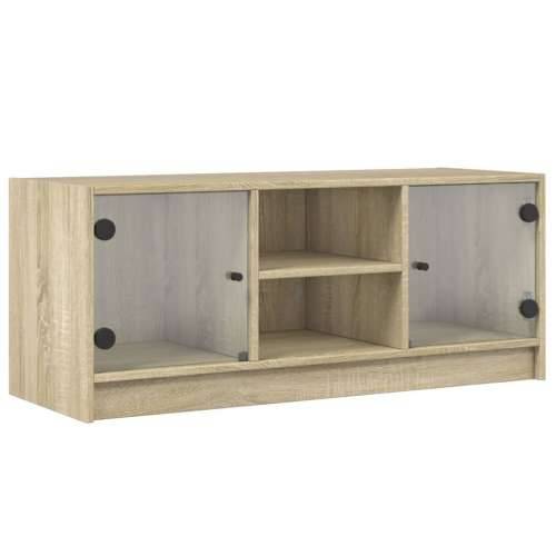 TV ormarić sa staklenim vratima boja hrasta sonome 102x37x42 cm - sonoma hrast 1 Cijena