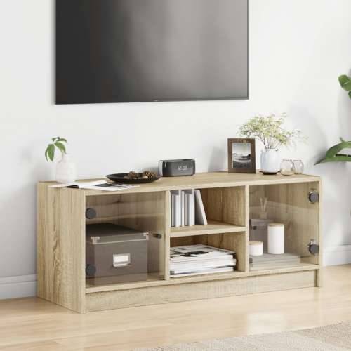 TV ormarić sa staklenim vratima boja hrasta sonome 102x37x42 cm - sonoma hrast 1 Cijena