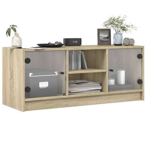 TV ormarić sa staklenim vratima boja hrasta sonome 102x37x42 cm - sonoma hrast 1 Cijena