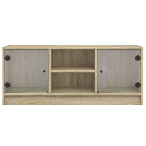 TV ormarić sa staklenim vratima boja hrasta sonome 102x37x42 cm - sonoma hrast 1 Cijena