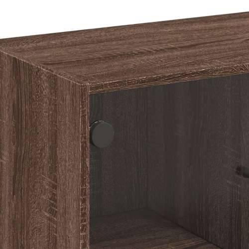 Bočni ormarić sa staklenim vratima boja hrasta 68x37x75,5 cm - Smeđi hrast 1 Cijena