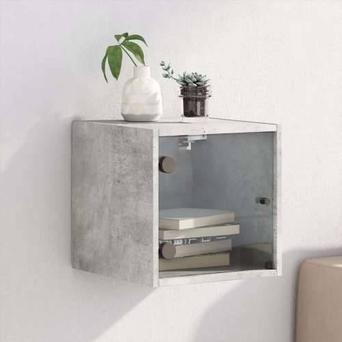 Noćni ormarić sa staklenim vratima boja betona 35 x 37 x 35 cm - Beton siva 1 Cijena