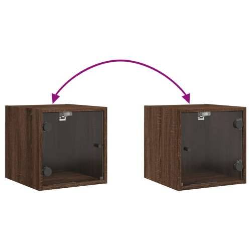 Noćni ormarići staklena vrata 2 kom boja hrasta 35x37x35 cm Smeđi hrast 2 Cijena