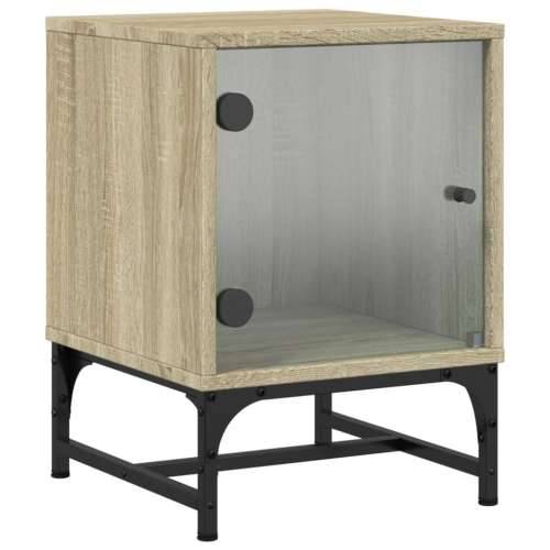Noćni ormarići staklena vrata 2 kom boja hrasta 35 x 37 x 50 cm - sonoma hrast 2 Cijena