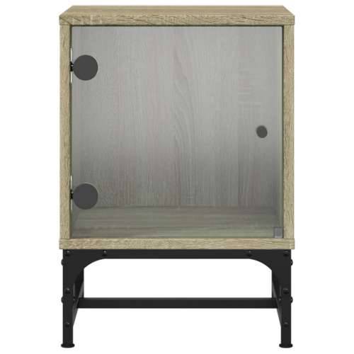Noćni ormarići staklena vrata 2 kom boja hrasta 35 x 37 x 50 cm - sonoma hrast 2 Cijena