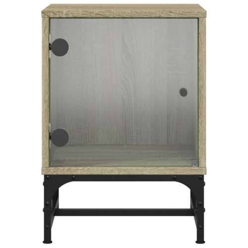 Noćni ormarići staklena vrata 2 kom boja hrasta 35 x 37 x 50 cm - sonoma hrast 2 Cijena