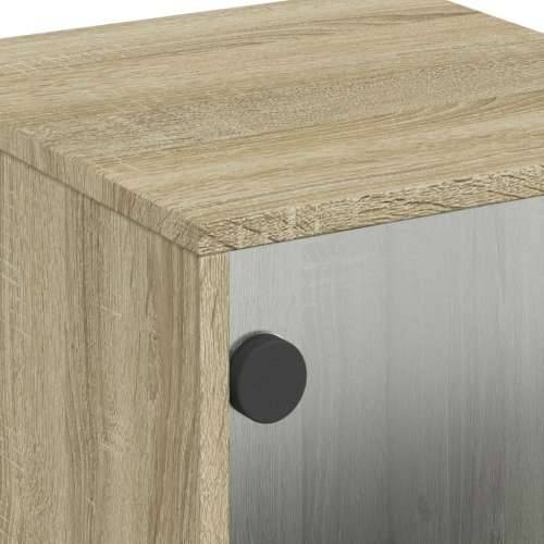 Noćni ormarići staklena vrata 2 kom boja hrasta 35 x 37 x 50 cm - sonoma hrast 2 Cijena