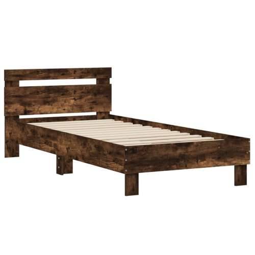 Okvir kreveta bez madraca s uzglavljem boja hrasta 75x190 cm - Dimljeni hrast 75 x 190 cm Cijena