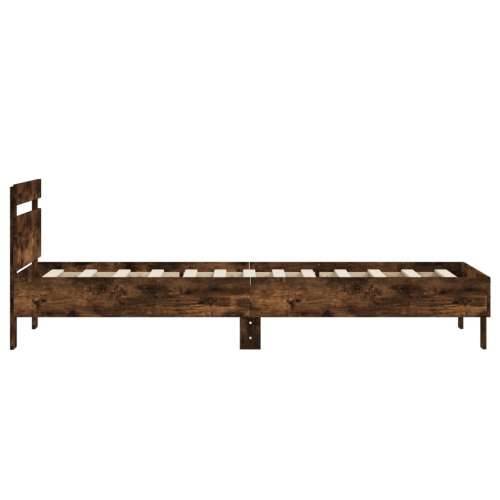 Okvir kreveta bez madraca s uzglavljem boja hrasta 75x190 cm - Dimljeni hrast 75 x 190 cm Cijena