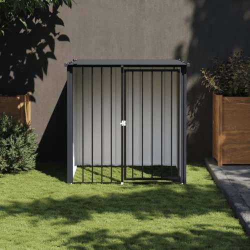 Kućica za pse s krovom crna 110 x 103 x 109 cm pocinčani čelik Cijena
