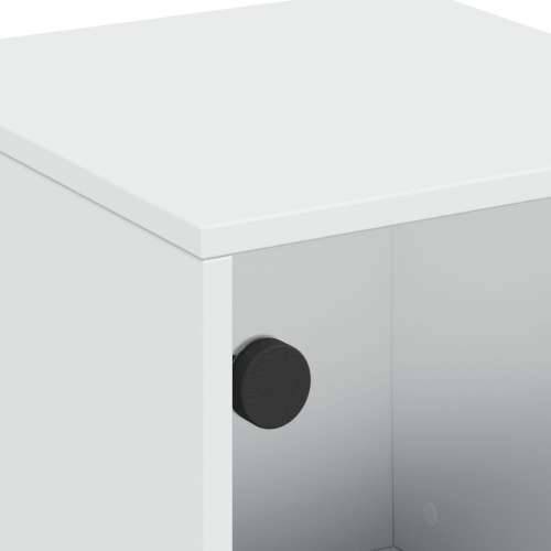 Noćni ormarići sa staklenim vratima 2 kom bijeli 35x37x50 cm - Bijela 2 Cijena