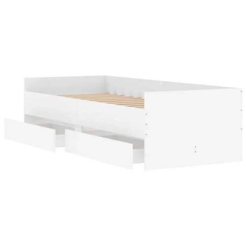 Okvir kreveta s ladicama bijeli 75 x 190 cm mali za jednu osobu - Bijela 75 x 190 cm Cijena
