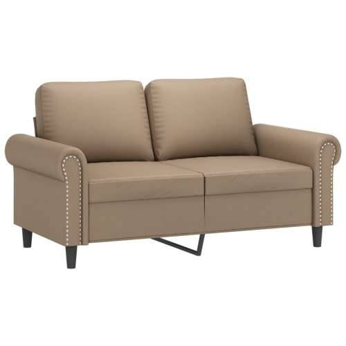 2-dijelni set sofa s jastucima boja cappuccina od umjetne kože - Boja cappuccina Bez oslonca za noge Cijena