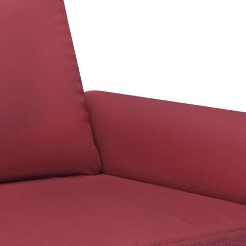 2-dijelni set sofa s jastucima boja vina od umjetne kože - boja crnog vina s jastučićima Cijena