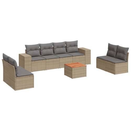Vrtna garnitura - 9-dijelni set vrtnih sofa s jastucima bež od poliratana - bež i siva 9 Cijena