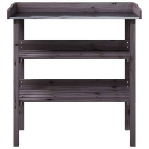 Stol za biljke s policama sivi 78x38x82,5 cm masivna jelovina - Siva 1 Cijena