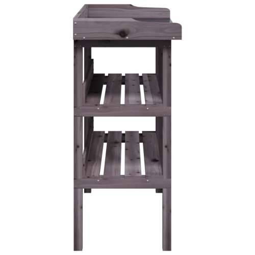 Stol za biljke s policama sivi 78x38x82,5 cm masivna jelovina - Siva 1 Cijena