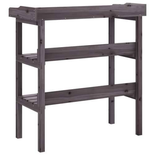 Stol za biljke s policama sivi 78x38x82,5 cm masivna jelovina - Siva 1 Cijena