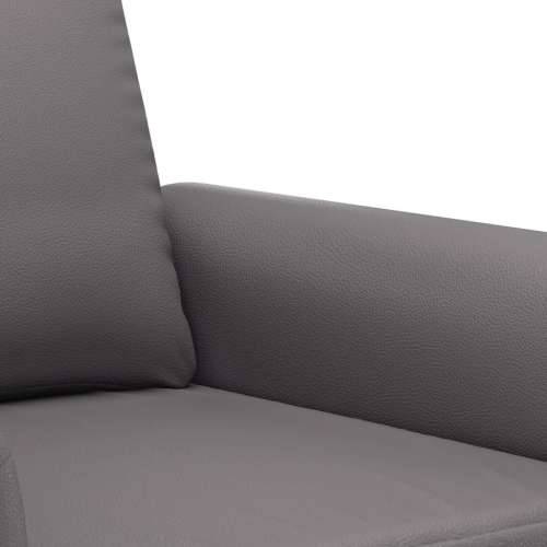 2-dijelni set sofa s jastucima sivi od umjetne kože - Siva Bez oslonca za noge Cijena