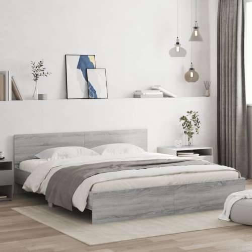 Okvir kreveta s uzglavljem siva boja hrasta 180 x 200 cm - Sivi hrast sonoma 180 x 200 cm Cijena