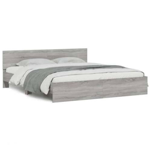 Okvir kreveta s uzglavljem siva boja hrasta 180 x 200 cm - Sivi hrast sonoma 180 x 200 cm Cijena