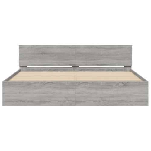 Okvir kreveta s uzglavljem siva boja hrasta 180 x 200 cm - Sivi hrast sonoma 180 x 200 cm Cijena
