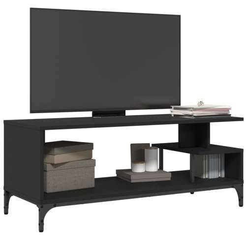 TV ormarić crni 102x40x41 cm konstruirano drvo i čelik - Crna 1 Cijena