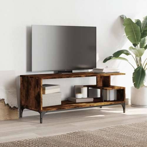 TV ormarić boja hrasta 102x40x41 cm konstruirano drvo i čelik - Dimljeni hrast 1 Cijena
