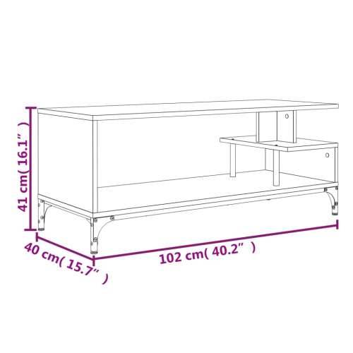 TV ormarić boja hrasta 102x40x41 cm konstruirano drvo i čelik - Dimljeni hrast 1 Cijena