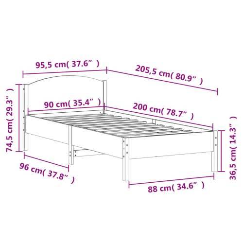 Okvir kreveta bez madraca bijeli 90 x 200 cm masivna borovina - Bijela 90 x 200 cm Cijena