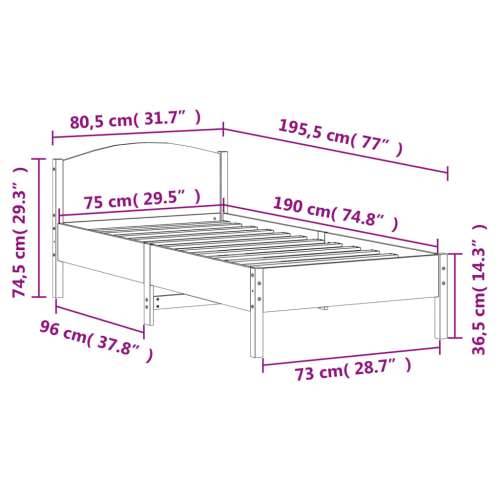 Okvir kreveta bez madraca bijeli 75 x 190 cm masivna borovina Bijela 75 x 190 cm Cijena