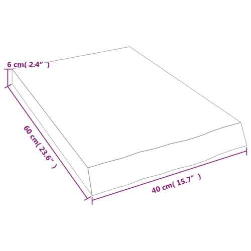 Kupaonska radna ploča svjetlosmeđa 40x60x(2-6) cm masivno drvo - Svjetlosmeđa 40 x 60 x 6 cm Cijena