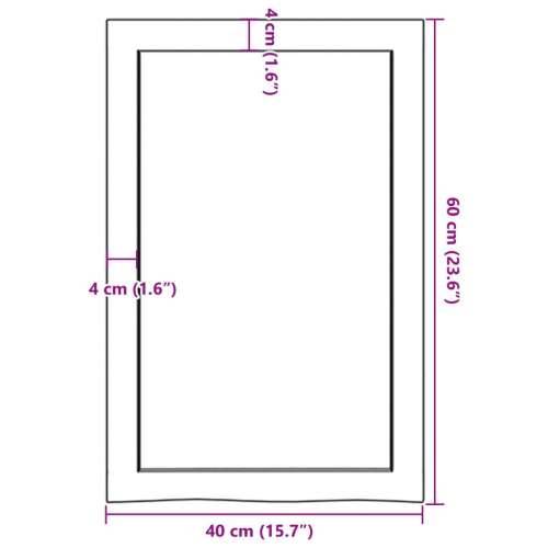 Kupaonska radna ploča svjetlosmeđa 40x60x(2-6) cm masivno drvo - Svjetlosmeđa 40 x 60 x 6 cm Cijena