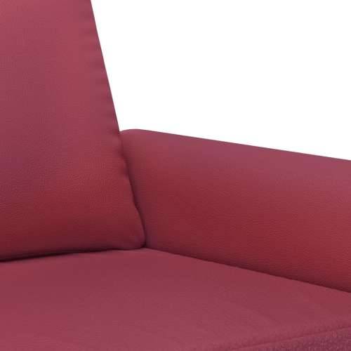 2-dijelni set sofa s jastucima boja vina od umjetne kože - boja crnog vina Bez oslonca za noge Cijena
