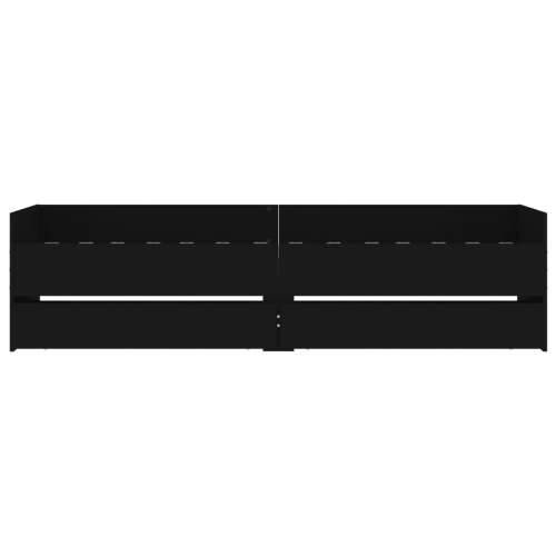 Okvir za krevet s ladicama crni 75 x 190 cm mali za jednu osobu - Crna 75 x 190 cm Cijena