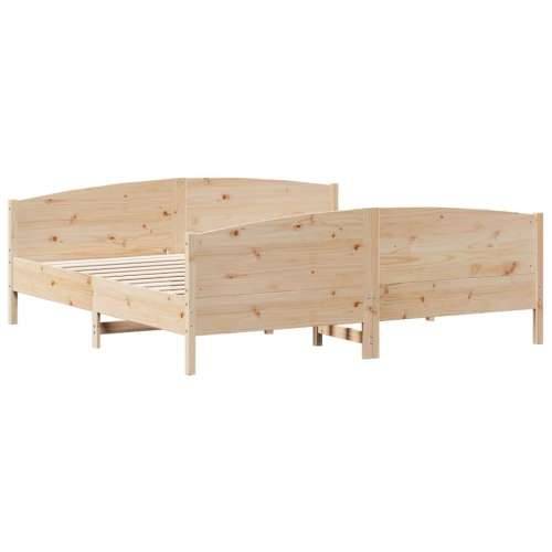 Okvir kreveta bez madraca 200 x 200 cm od masivne borovine - Prirodna 200 x 200 cm Cijena