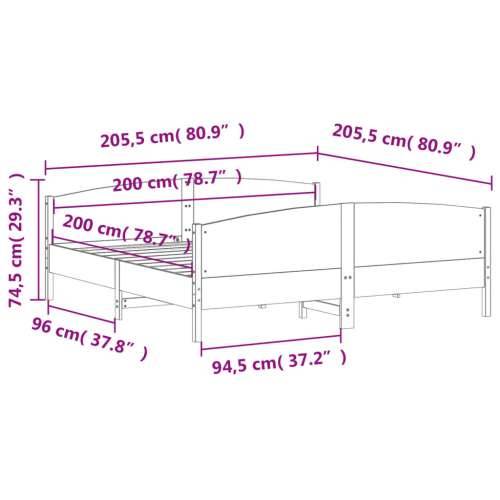 Okvir kreveta bez madraca 200 x 200 cm od masivne borovine - Prirodna 200 x 200 cm Cijena