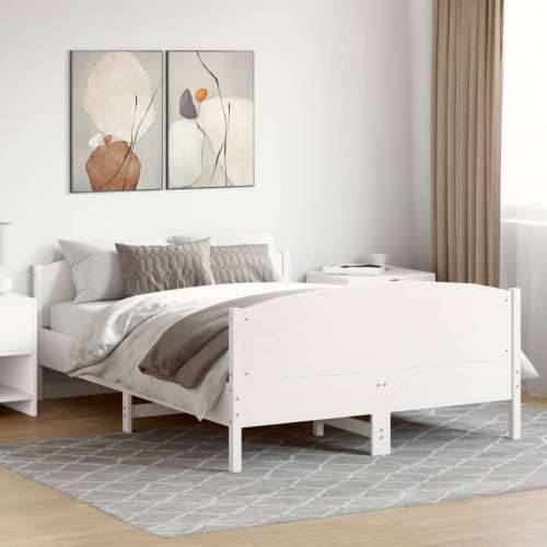 Okvir kreveta bez madraca bijeli 160x200 cm od masivne borovine - Bijela 160 x 200 cm Cijena