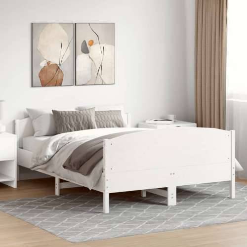Okvir kreveta bez madraca bijeli 120 x 200 cm masivna borovina - Bijela 120 x 200 cm Cijena