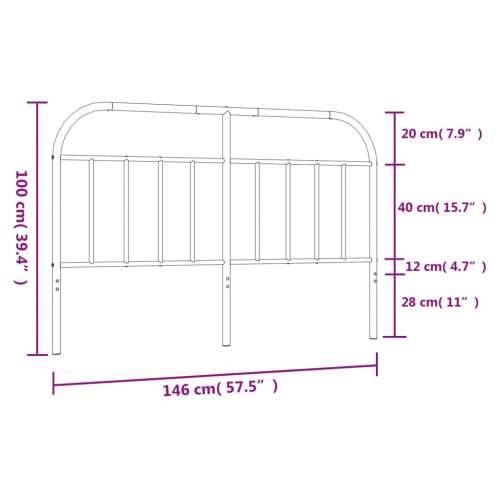 Metalno uzglavlje crno 140 cm - Crna 140 cm 1 Cijena