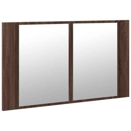 LED kupaonski ormarić s ogledalom boja hrasta 80x12x45 akrilni - Smeđi hrast 1 Cijena