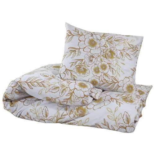 Set posteljine za poplun bijelo-smeđi 225x220 cm pamučni - Bijela i smeđa 225 x 220 cm + 50 x 75 cm 2 1 Cijena