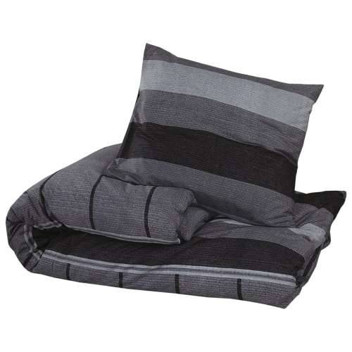 Set posteljine za poplun tamnosivi 140 x 200 cm pamučni - Tamno siva 140 x 200 cm + 60 x 70 cm 1 Cijena