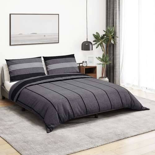 Set posteljine za poplun tamnosivi 220 x 240 cm pamučni - Tamno siva 220 x 240 cm + 65 x 65 cm 2 1 Cijena